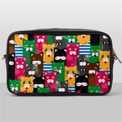 Cats Funny Colorful Pattern Texture Toiletries Bag (one Side) by Grandong