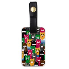 Cats Funny Colorful Pattern Texture Luggage Tag (one Side) by Grandong