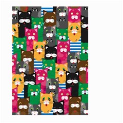 Cats Funny Colorful Pattern Texture Large Garden Flag (two Sides) by Grandong