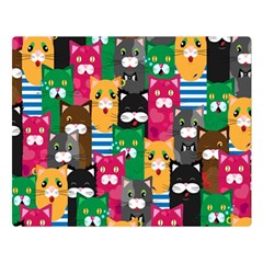 Cats Funny Colorful Pattern Texture Two Sides Premium Plush Fleece Blanket (large) by Grandong