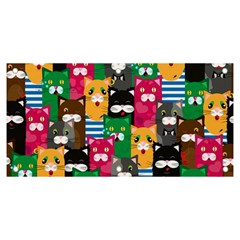 Cats Funny Colorful Pattern Texture Banner And Sign 6  X 3  by Grandong