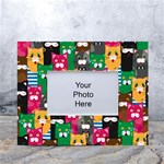 Cats Funny Colorful Pattern Texture White Tabletop Photo Frame 4 x6  Front