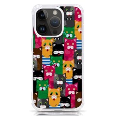 Cats Funny Colorful Pattern Texture Iphone 14 Pro Tpu Uv Print Case by Grandong