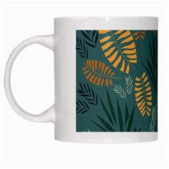 Leaves Pattern Texture Plant White Mug by Grandong