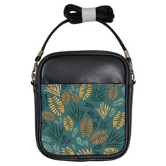 Leaves Pattern Texture Plant Girls Sling Bag by Grandong