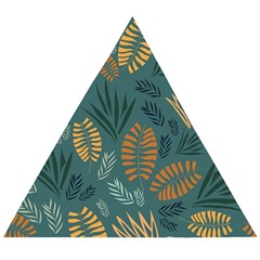 Leaves Pattern Texture Plant Wooden Puzzle Triangle by Grandong