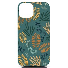 Leaves Pattern Texture Plant Iphone 14 Black Uv Print Case by Grandong