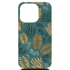 Leaves Pattern Texture Plant Iphone 14 Pro Black Uv Print Case by Grandong