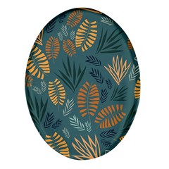 Leaves Pattern Texture Plant Oval Glass Fridge Magnet (4 Pack) by Grandong