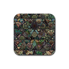 Digital Art Triangle Pattern Texture Mosaic Rubber Coaster (square) by Grandong