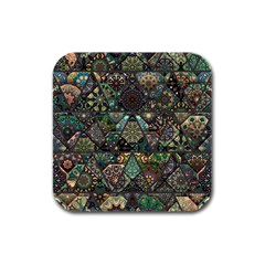 Digital Art Triangle Pattern Texture Mosaic Rubber Square Coaster (4 Pack) by Grandong