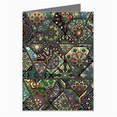 Digital Art Triangle Pattern Texture Mosaic Greeting Card by Grandong