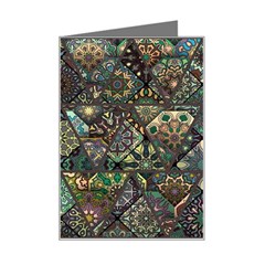 Digital Art Triangle Pattern Texture Mosaic Mini Greeting Card by Grandong