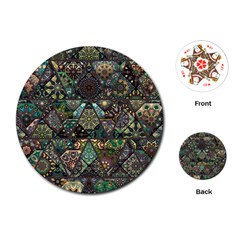 Digital Art Triangle Pattern Texture Mosaic Playing Cards Single Design (round) by Grandong