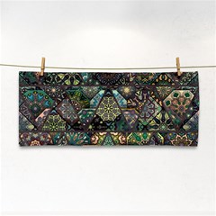 Digital Art Triangle Pattern Texture Mosaic Hand Towel by Grandong