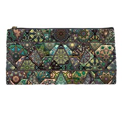 Digital Art Triangle Pattern Texture Mosaic Pencil Case by Grandong