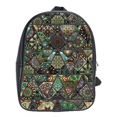 Digital Art Triangle Pattern Texture Mosaic School Bag (large) by Grandong