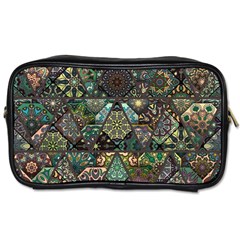 Digital Art Triangle Pattern Texture Mosaic Toiletries Bag (two Sides) by Grandong