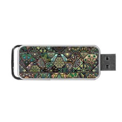 Digital Art Triangle Pattern Texture Mosaic Portable Usb Flash (one Side) by Grandong