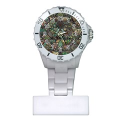 Digital Art Triangle Pattern Texture Mosaic Plastic Nurses Watch by Grandong