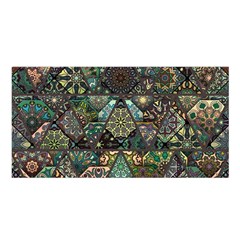 Digital Art Triangle Pattern Texture Mosaic Satin Shawl 45  X 80  by Grandong