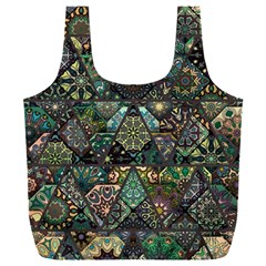 Digital Art Triangle Pattern Texture Mosaic Full Print Recycle Bag (xxl) by Grandong