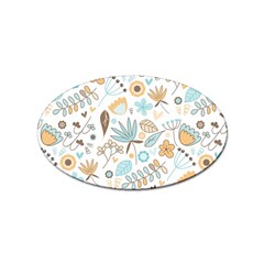 Pattern Flower Leaves, Sticker Oval (100 Pack)