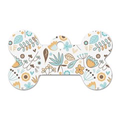 Pattern Flower Leaves, Dog Tag Bone (two Sides) by Grandong