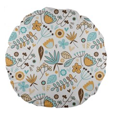 Pattern Flower Leaves, Large 18  Premium Round Cushions by Grandong