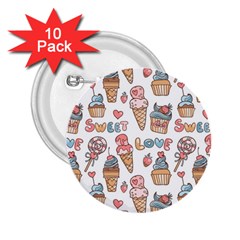 Love Pattern Texture 2 25  Buttons (10 Pack)  by Grandong