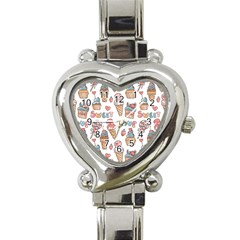 Love Pattern Texture Heart Italian Charm Watch by Grandong