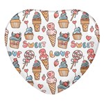 Love Pattern Texture Heart Glass Fridge Magnet (4 pack) Front