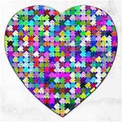 Texture Colorful Abstract Pattern Jigsaw Puzzle (heart) by Grandong