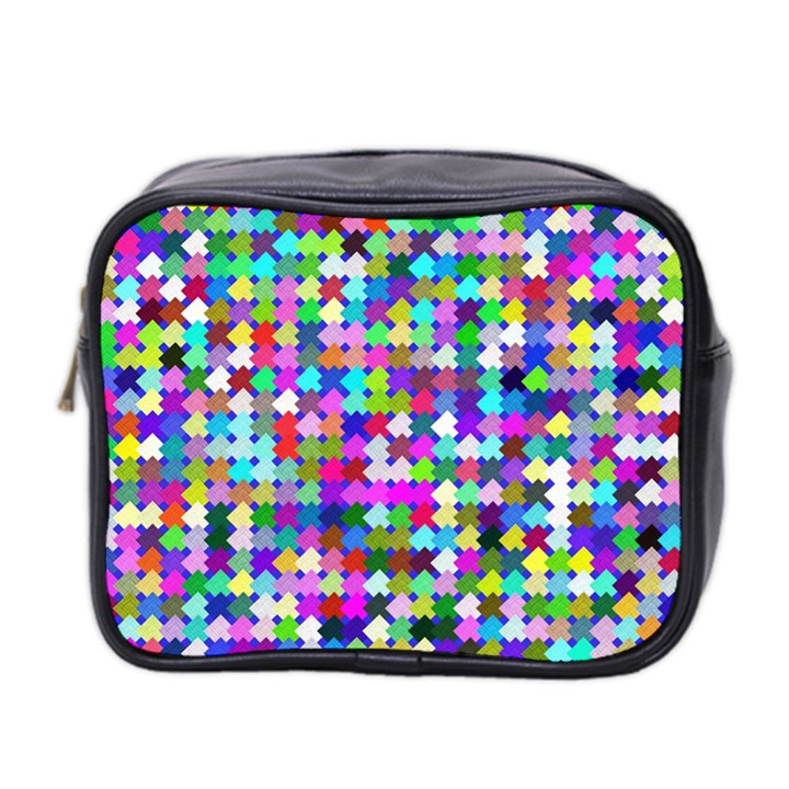 Texture Colorful Abstract Pattern Mini Toiletries Bag (Two Sides)