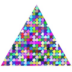 Texture Colorful Abstract Pattern Wooden Puzzle Triangle by Grandong