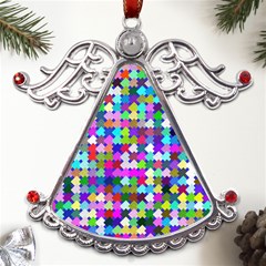 Texture Colorful Abstract Pattern Metal Angel With Crystal Ornament by Grandong