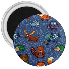 Animals Pattern Colorful Vector 3  Magnets by Grandong