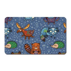 Animals Pattern Colorful Vector Magnet (rectangular) by Grandong