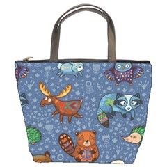 Animals Pattern Colorful Vector Bucket Bag by Grandong