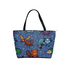 Animals Pattern Colorful Vector Classic Shoulder Handbag by Grandong