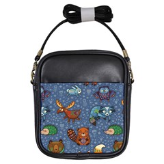 Animals Pattern Colorful Vector Girls Sling Bag by Grandong