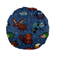 Animals Pattern Colorful Vector Standard 15  Premium Round Cushions by Grandong