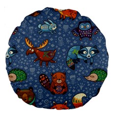 Animals Pattern Colorful Vector Large 18  Premium Round Cushions by Grandong