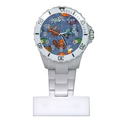 Animals Pattern Colorful Vector Plastic Nurses Watch by Grandong