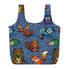 Animals Pattern Colorful Vector Full Print Recycle Bag (l) by Grandong