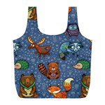 Animals Pattern Colorful Vector Full Print Recycle Bag (L) Front