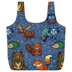 Animals Pattern Colorful Vector Full Print Recycle Bag (xl) by Grandong