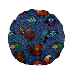 Animals Pattern Colorful Vector Standard 15  Premium Flano Round Cushions by Grandong