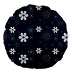 Flower Pattern Texture Large 18  Premium Flano Round Cushions Back