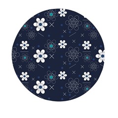 Flower Pattern Texture Mini Round Pill Box by Grandong